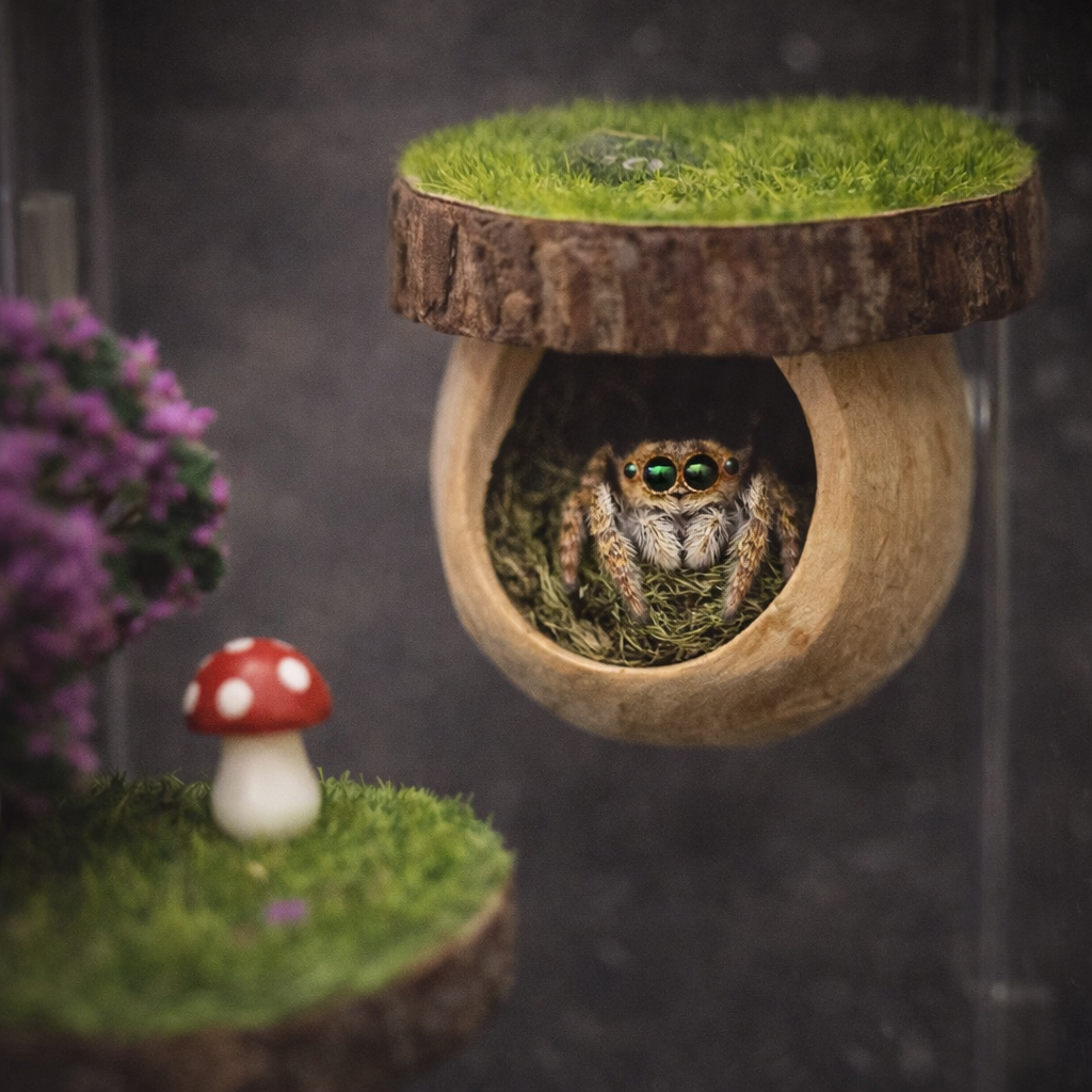Jumping Spider Feeding&Hideout